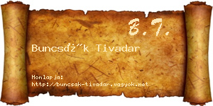 Buncsák Tivadar névjegykártya